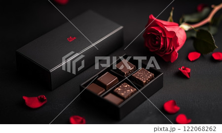 バレンタインデーのモチーフとコピースペース 122068262