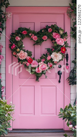 バレンタインデーのモチーフとコピースペース 122068270