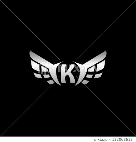 Letter K crest logo. Alphabet logotype vector design 122068618