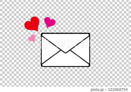Heart-shaped email icon illustration material Love letter Heart-shaped email icon illustration material Love letter 122068754