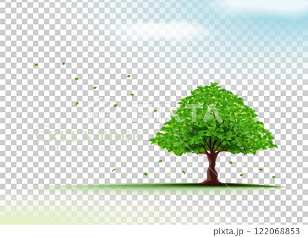 清新綠樹、嫩葉、綠葉站在藍天草地上的寫實插畫 | 春夏風景 清新綠樹、嫩葉、綠葉站在藍天草地上的寫實插畫 | 春夏風景 122068853