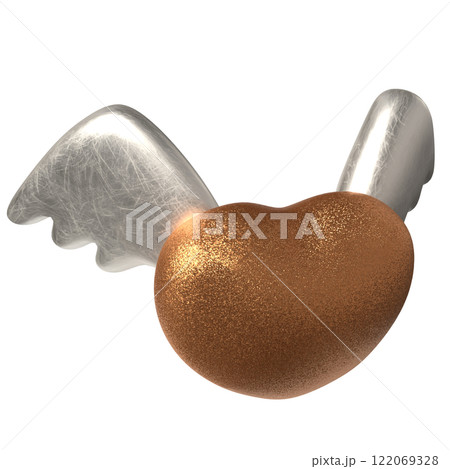 Heart wing for Love or Valentine concept 3d Rendering. Heart wing for Love or Valentine concept 3d Rendering. 122069328