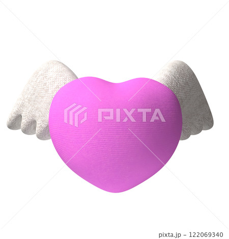 Heart wing for Love or Valentine concept 3d Rendering. Heart wing for Love or Valentine concept 3d Rendering. 122069340