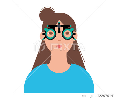 Eyesight examination with ophthalmic trial frame Eyesight examination with ophthalmic trial frame 122070141