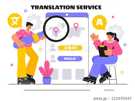 Translator Service Vector Illustration...のイラスト素材 [122070347] - PIXTA