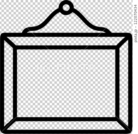 Picture frame in outline icon style, art and design theme. 122070434