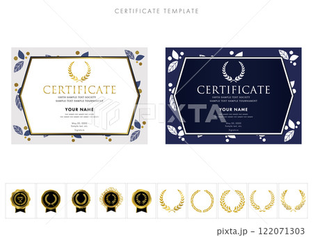 賞状、招待状、表彰状の横型デザインテンプレート204 122071303