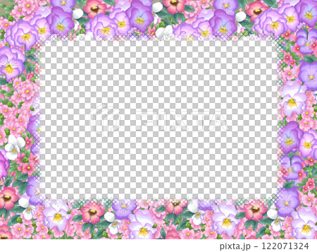 Watercolor painting, floral frame, transparent, pink 02 Watercolor painting, floral frame, transparent, pink 02 122071324