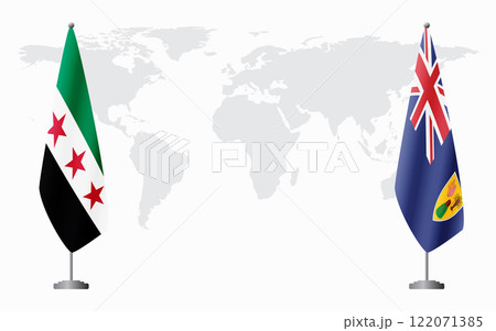 Syrian Revolution and Turks and Caicos flags for official meeting 122071385