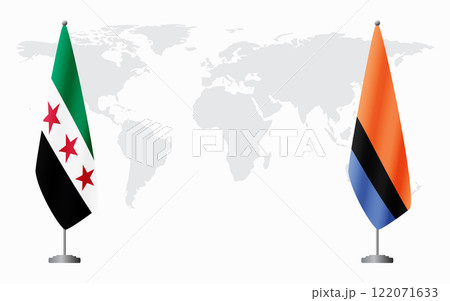 Syrian Revolution and Chagos Islands flags for official meeting 122071633
