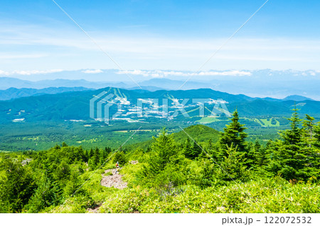夏の四阿山・根子岳登山(中尾根コース:北アルプス方面の眺め) 夏の四阿山・根子岳登山(中尾根コース:北アルプス方面の眺め) 122072532