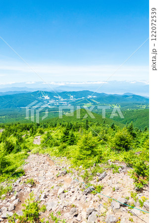 夏の四阿山・根子岳登山（中尾根コース：北アルプス方面の眺め） 122072539