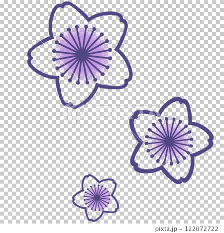 紫色簡單櫻花插畫 紫色簡單櫻花插畫 122072722