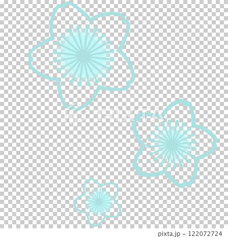 淺藍色簡單櫻花插畫 淺藍色簡單櫻花插畫 122072724