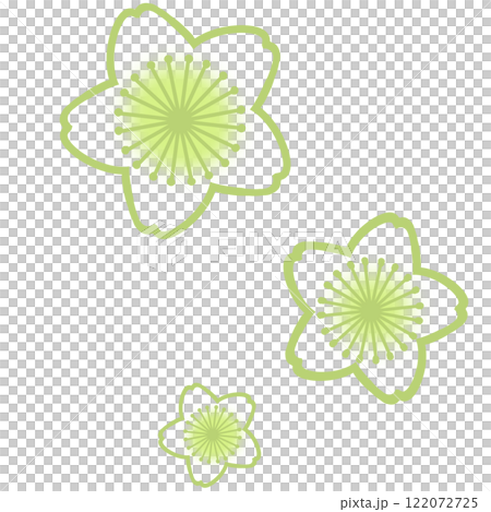 黃綠色簡單櫻花插畫 黃綠色簡單櫻花插畫 122072725