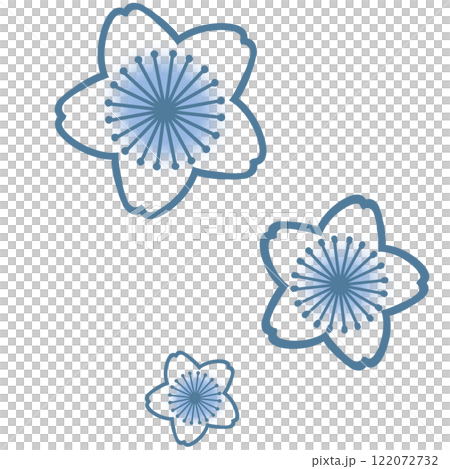 Blue simple cherry blossom illustration Blue simple cherry blossom illustration 122072732