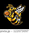 Aggresive Wasp Hornet Basketball Sport Team Mascot Logo Aggresive Wasp Hornet Basketball Sport Team Mascot Logo 122073097