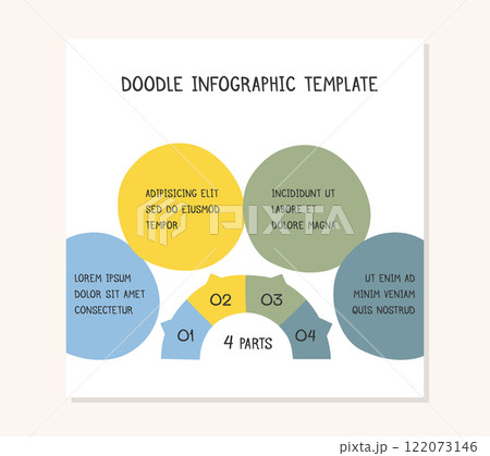 Square Template with Doodle Infographics Square Template with Doodle Infographics 122073146