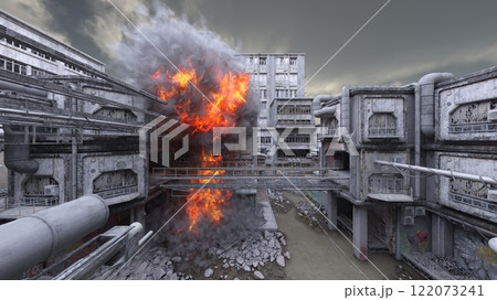 荒廃した街の風景 122073241