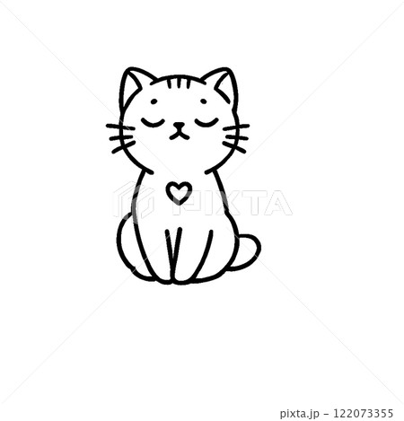 ハートと猫 122073355