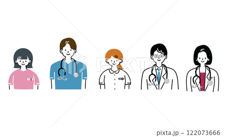 シンプルで可愛い医療従事者のイラスト 122073666