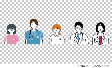 シンプルで可愛い医療従事者のイラスト 122073666