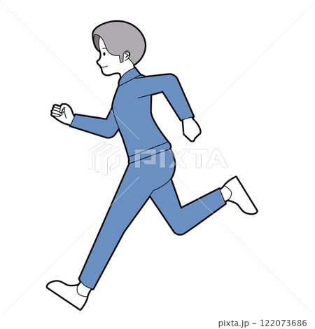 ジャージで走る男子中高生 ジャージで走る男子中高生 122073686