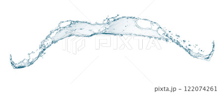 抽象的な青い波と水しぶきの3dイラスト 122074261