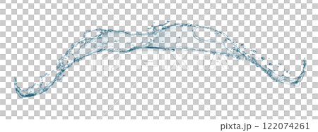 抽象的な青い波と水しぶきの3dイラスト 122074261