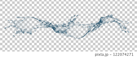 抽象的な青い波と水しぶきの3dイラスト 122074271