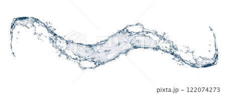 抽象的な青い波と水しぶきの3dイラスト 122074273