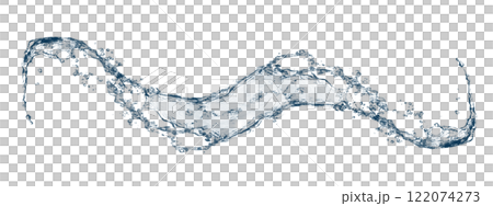 抽象的な青い波と水しぶきの3dイラスト 122074273