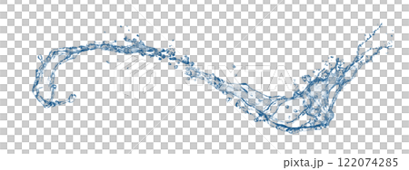 抽象藍色波浪和飛濺的 3d 插圖 抽象藍色波浪和飛濺的 3d 插圖 122074285