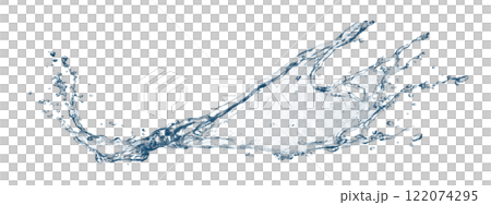 抽象藍色波浪和飛濺的 3d 插圖 122074295