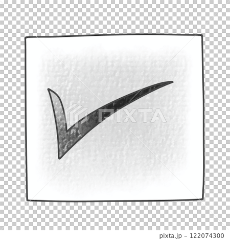 寬鬆簡單的方框中的複選標記，模擬風格 122074300