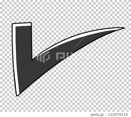 ゆるめシンプルな細めでシュッとしたレ点　ベタ塗り 122074310