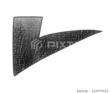 ゆるめシンプルな太めでシュッとしたレ点　アナログ風 122074312