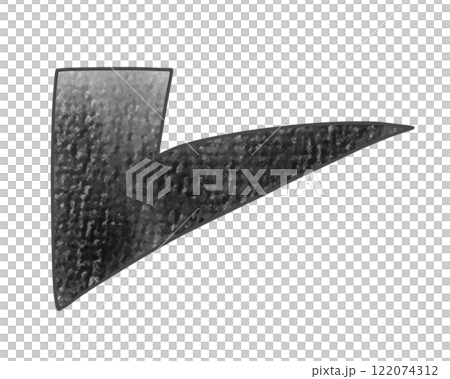 ゆるめシンプルな太めでシュッとしたレ点　アナログ風 122074312