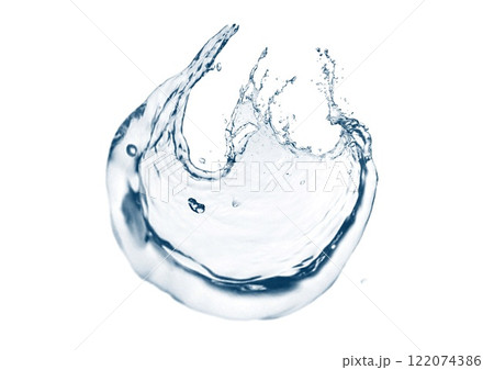 抽象的な青い波と水しぶきの3dイラスト 122074386