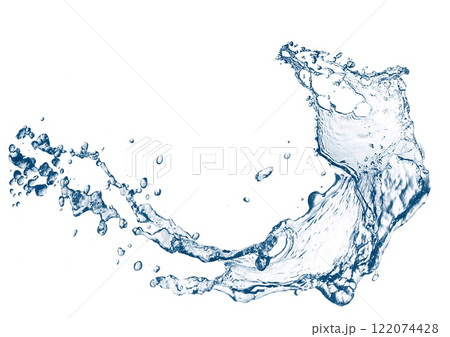 抽象的な青い波と水しぶきの3dイラスト 抽象的な青い波と水しぶきの3dイラスト 122074428