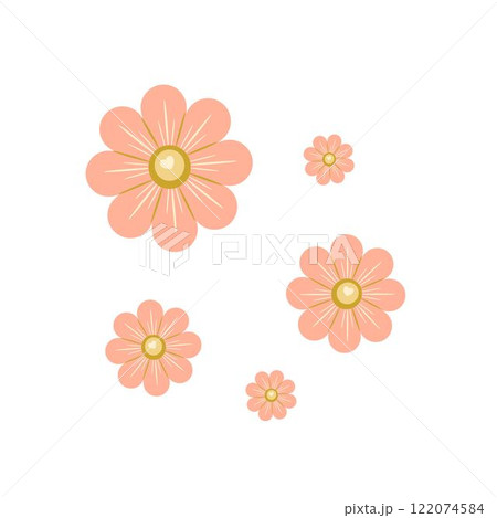pink spring flowers. Elegant vector illustration in a flat style. 122074584