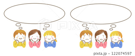 子供たちとふきだしのイラスト 122074597