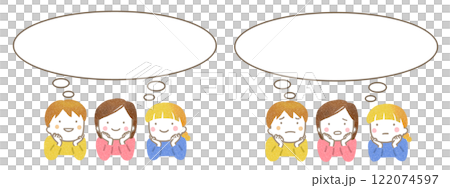 子供たちとふきだしのイラスト 122074597