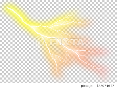 光る稲妻の3dイラスト 122074617