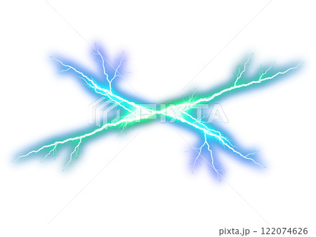 光る稲妻の3dイラスト 122074626