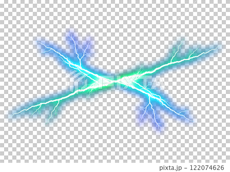 光る稲妻の3dイラスト 122074626