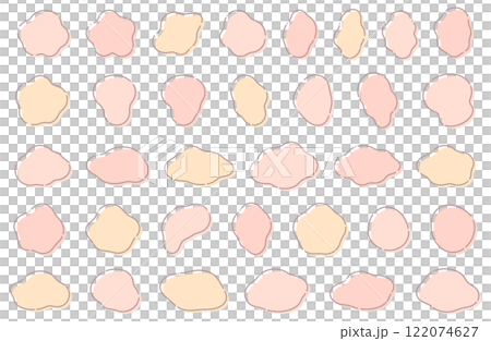 Vector illustration set of fluffy fluid shape frames, speech bubble, pink, copy space Vector illustration set of fluffy fluid shape frames, speech bubble, pink, copy space 122074627