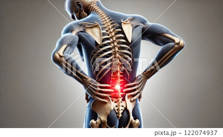 腰の痛みと上半身の骨格 腰の痛みと上半身の骨格 122074937