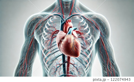 心臓と人体の骨格 心臓と人体の骨格 122074943