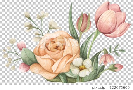 Watercolor floral bouquet set for wedding, stationery, invitations, cards. Watercolor floral bouquet set for wedding, stationery, invitations, cards. 122075600